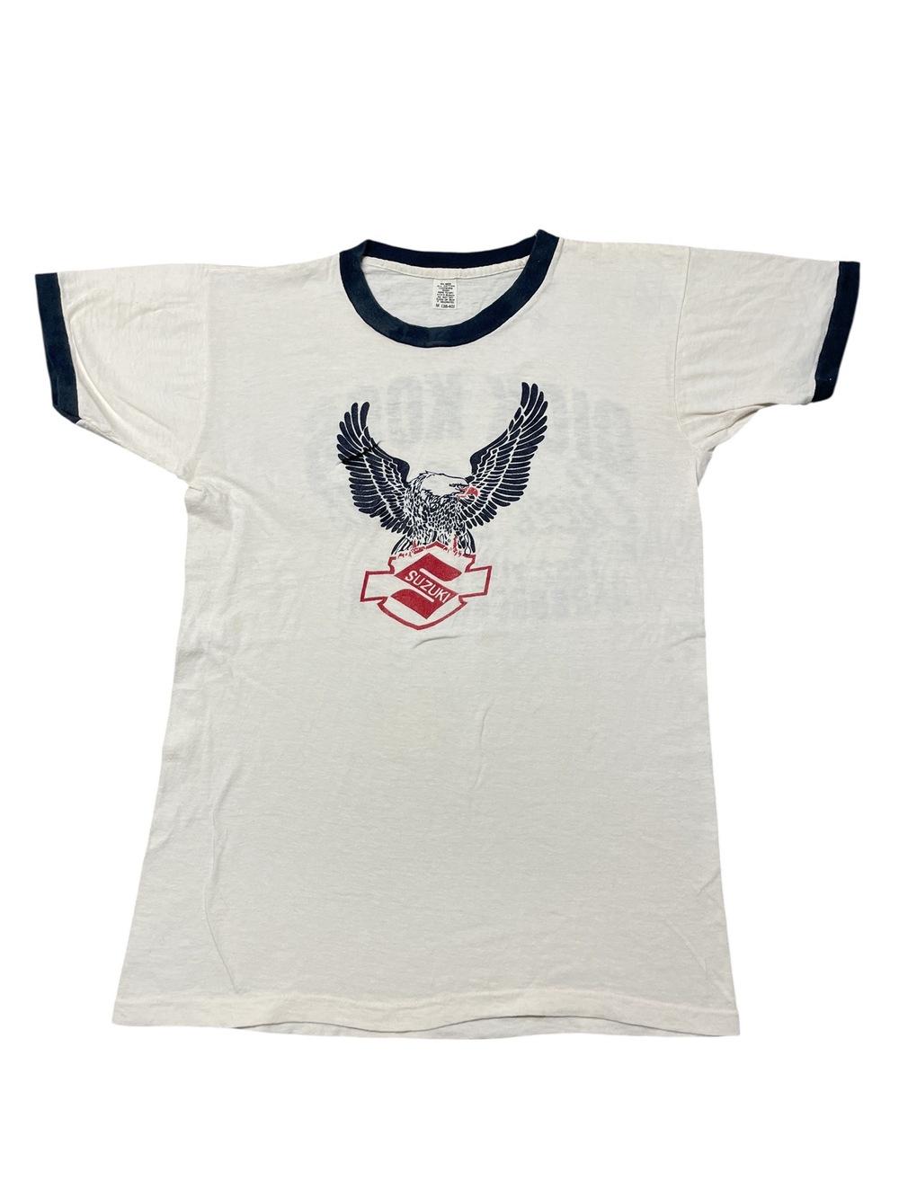 Vintage 1970s Suzuki Motorcycle Ringer T-Shirt